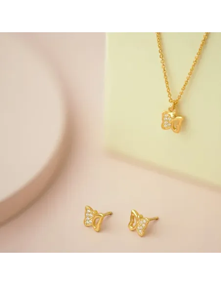 NOA KIDS JEWELLERY | Forg. sølvvedhæng sommerfugl m. cz