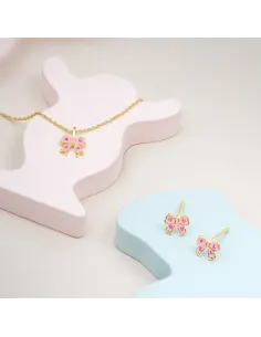 NOA KIDS JEWELLERY | Forg. sølvvedhæng sløjfe m. cz/epoxy 2