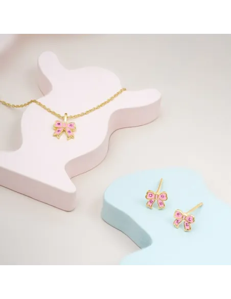 NOA KIDS JEWELLERY | Forg. sølvvedhæng sløjfe m. cz/epoxy