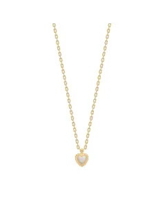 NOA KIDS JEWELLERY | Forg. sølvvedhæng hjerte m/ hvid opal