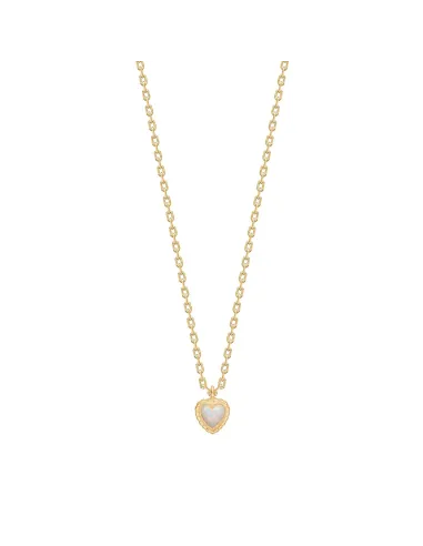NOA KIDS JEWELLERY | Forg. sølvvedhæng hjerte m/ hvid opal