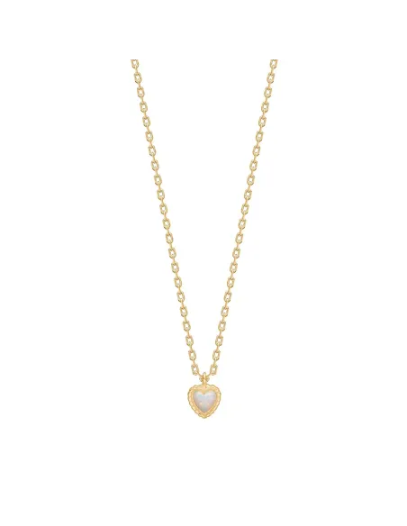 NOA KIDS JEWELLERY | Forg. sølvvedhæng hjerte m/ hvid opal