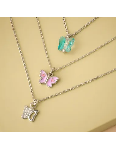 NOA KIDS JEWELLERY | Rhd. sølvvedhæng sommerfugl m. cz