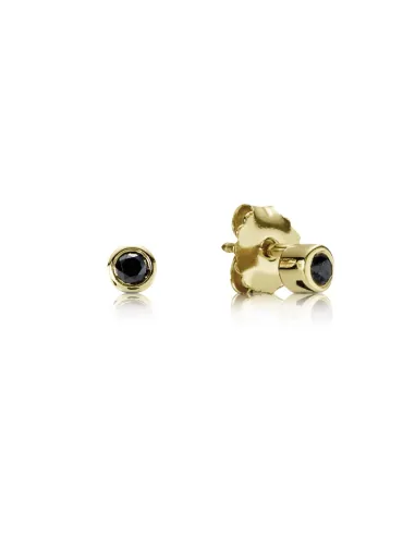 Pandora | Guld ørestikker, 14 karat, behandlet sort diamant 0,10 ct