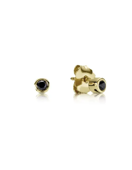 Pandora | Guld ørestikker, 14 karat, behandlet sort diamant 0,10 ct