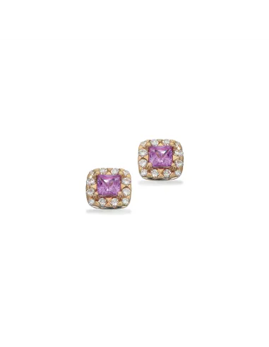 Scrouples | Diana ørepynt roset 0,12 H-W/SI-pink safir 14 kt
