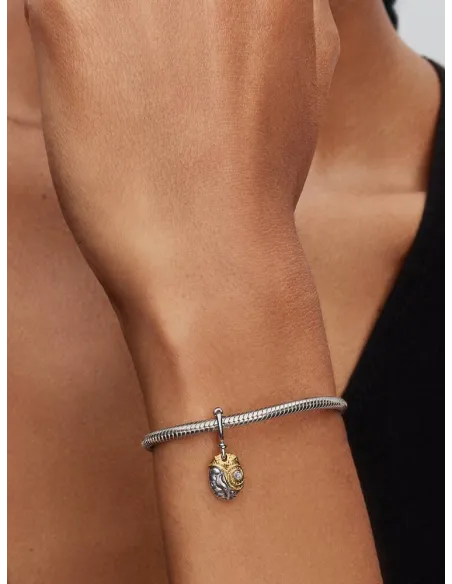 PANDORA Funklende Pavé Tredobbelt Række Charm | Glimtende Elegance