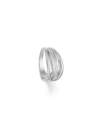 Randers Sølv | Ring bred med cz, blanke tråde