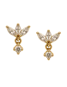 BAY Claire Two Earring | Stål doublé og CZ