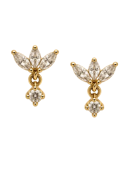 BAY Claire Two Earring | Stål doublé og CZ