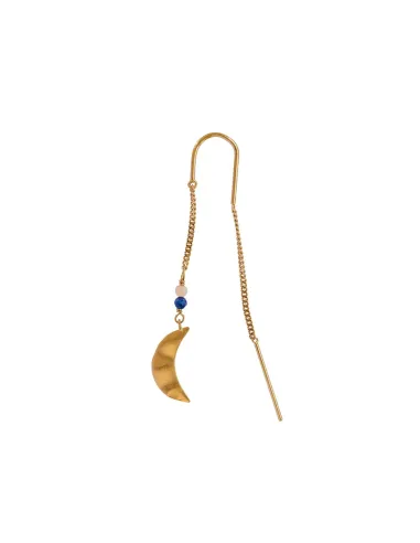 STINE A | Bella Moon Earring with Double Chain - Single
