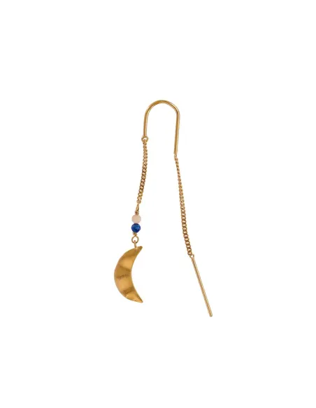 STINE A | Bella Moon Earring with Double Chain - Single