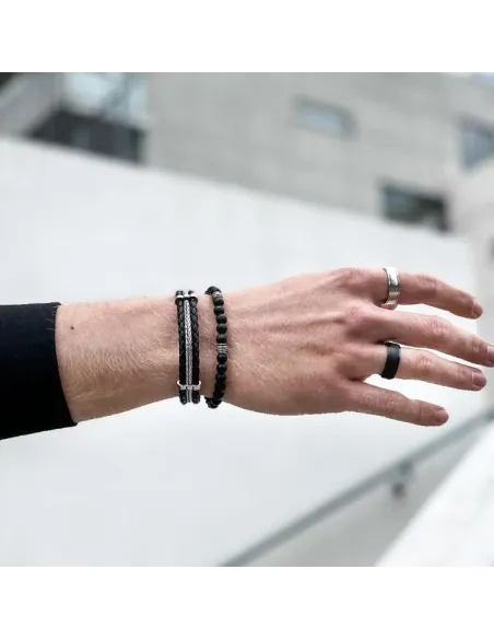 Skyler sort læderarmbånd | by BILLGREN | Hartmann