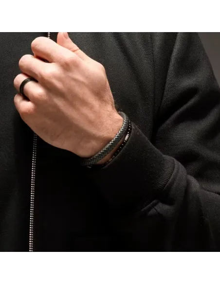 Lamin sort læderarmbånd | by BILLGREN | Hartmann
