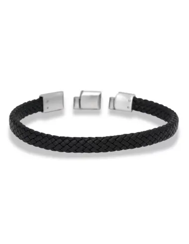 Lamin sort læderarmbånd | by BILLGREN | Hartmann
