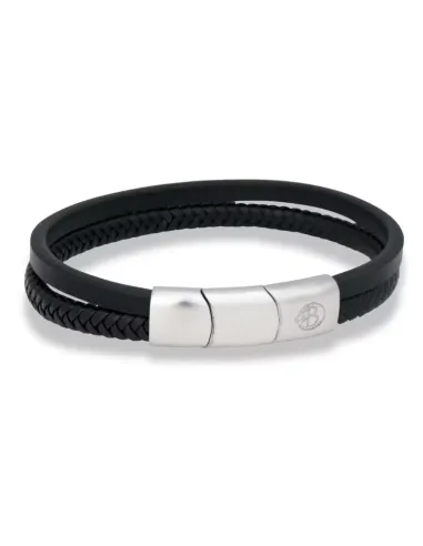 BY BILLGREN | Lambert armbånd i sort læder og stål, 12 mm