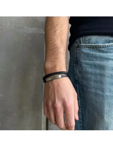 Leeroy sort læderarmbånd | by BILLGREN | Hartmann