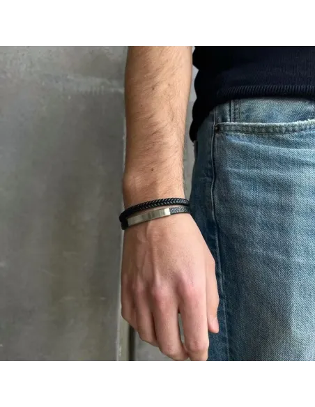 Leeroy sort læderarmbånd | by BILLGREN | Hartmann