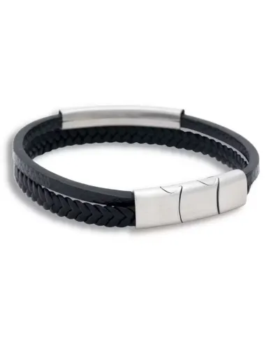 Leeroy sort læderarmbånd | by BILLGREN | Hartmann