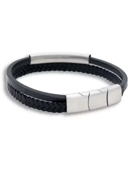 Leeroy sort læderarmbånd | by BILLGREN | Hartmann