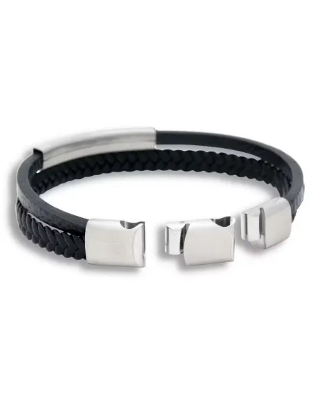Leeroy sort læderarmbånd | by BILLGREN | Hartmann