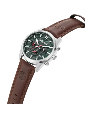 Detalje af Timberland Northbridge TDWGF0009609 med dual time og sølvfarvet stålkasse