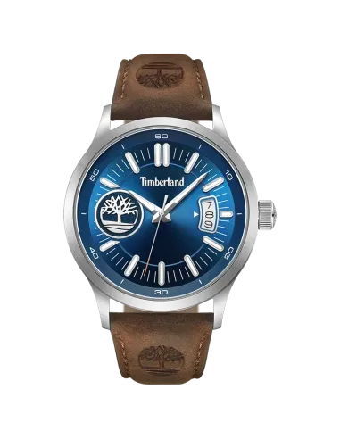 Timberland Trumbul TDWGB0041005 herreur med blå urskive og brun læderrem