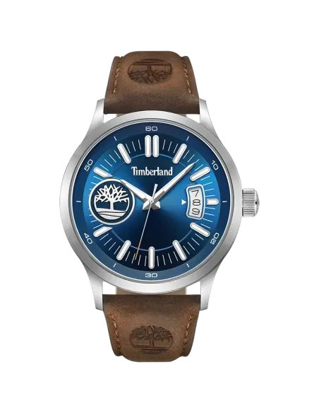 Timberland Trumbul TDWGB0041005 herreur med blå urskive og brun læderrem