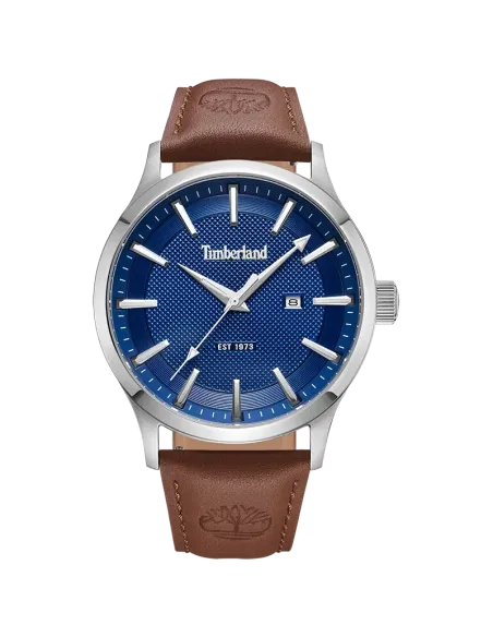Timberland Trumbull TDWGB0041001 herreur med blå urskive og brun læderrem – front