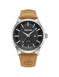 Timberland Trumbull TDWGB0041003 herreur med sort urskive og lysebrun læderrem – front
