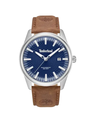 Timberland Birch Road TDWGB0083103 herreur med blå urskive og brun læderrem – front
