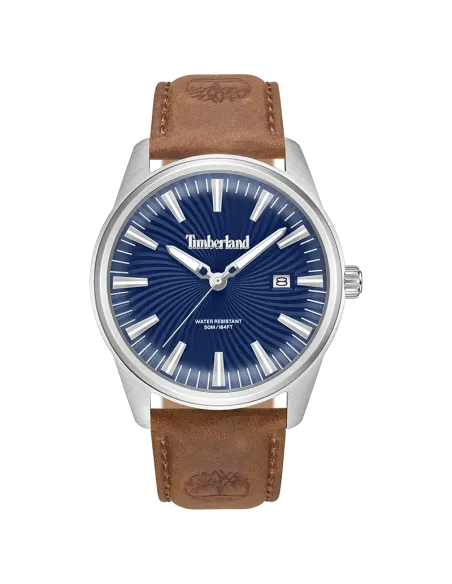Timberland Birch Road TDWGB0083103 herreur med blå urskive og brun læderrem – front