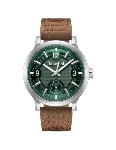 Timberland Driscoll TDWGB0055901 herreur med grøn urskive og brun læderrem – front