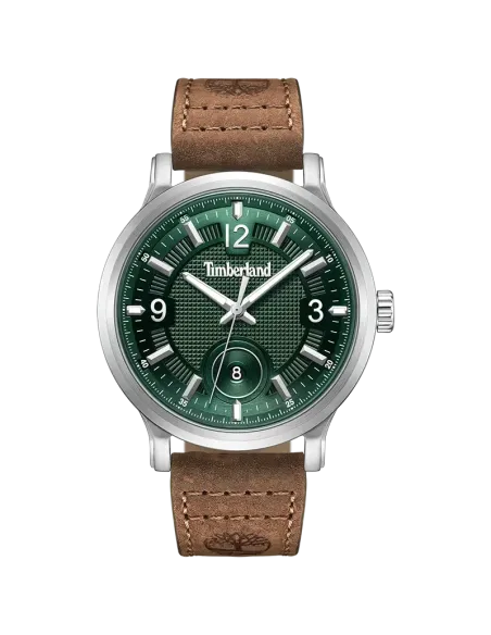 Timberland Driscoll TDWGB0055901 herreur med grøn urskive og brun læderrem – front