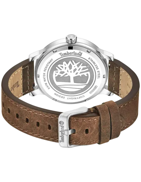 Timberland Driscoll TDWGB0055901 – bagside af stålkasse og brun læderrem med spænde