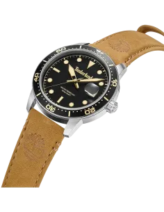 Timberland Peatfield TDWGB00834X0 med sort urskive, gyldenbrun læderrem og ekstra sort tekstilrem 2
