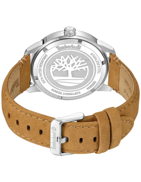 Timberland Peatfield TDWGB00834X0 – bagside af stålkasse og gyldenbrun læderrem