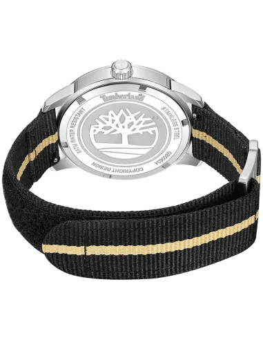 Timberland Peatfield TDWGB00834X0 vist fra bagsiden med sort tekstilrem og lys midterstribe