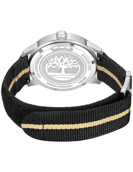 Timberland Peatfield TDWGB00834X0 vist fra bagsiden med sort tekstilrem og lys midterstribe