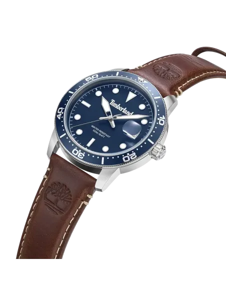 Timberland Peatfield TDWGB00834X1 set skråt med blå skive og brun læderrem
