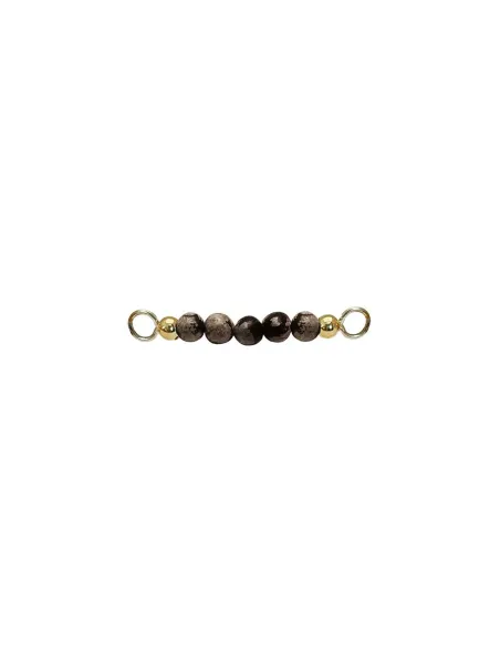 HEIRING | Snowflake obsidian top til armring forgyldt sølv