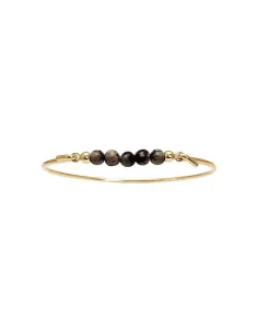 HEIRING | Snowflake obsidian top til armring forgyldt sølv 2