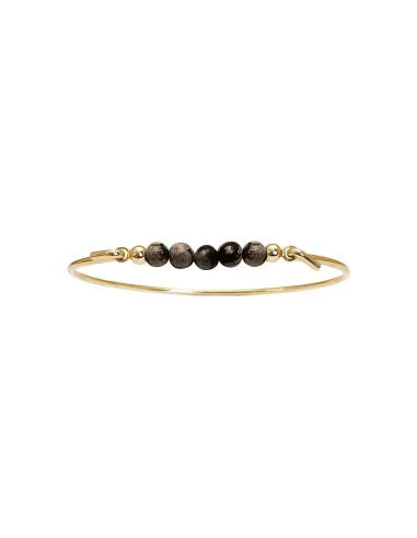 HEIRING | Snowflake obsidian top til armring forgyldt sølv
