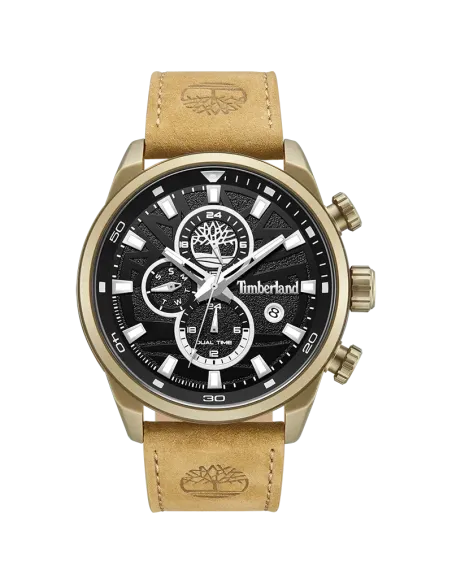 Timberland Henniker II TDWGF0056302 med sort urskive og lysebrun læderrem