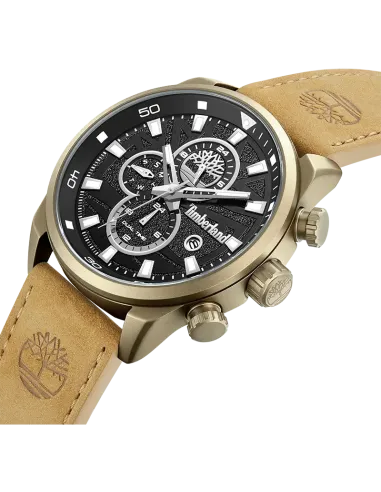 Timberland Henniker II TDWGF0056302 set skråt med guldfarvet urkasse og læderrem