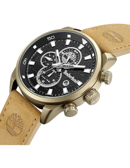 Timberland Henniker II TDWGF0056302 set skråt med guldfarvet urkasse og læderrem