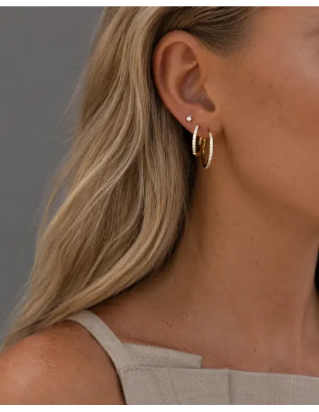 Nava Copenhagen | Belle Earrings M - Forgyldt