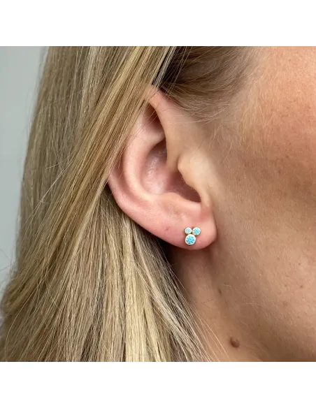 Alura | Ocean Earstud 11 sølv forgyldt