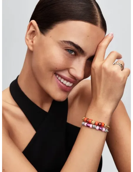PANDORA Funklende Pavé Tredobbelt Række Charm | Glimtende Elegance