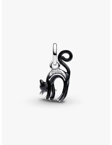 Pandora | Sort Kat Charm med vedhæng